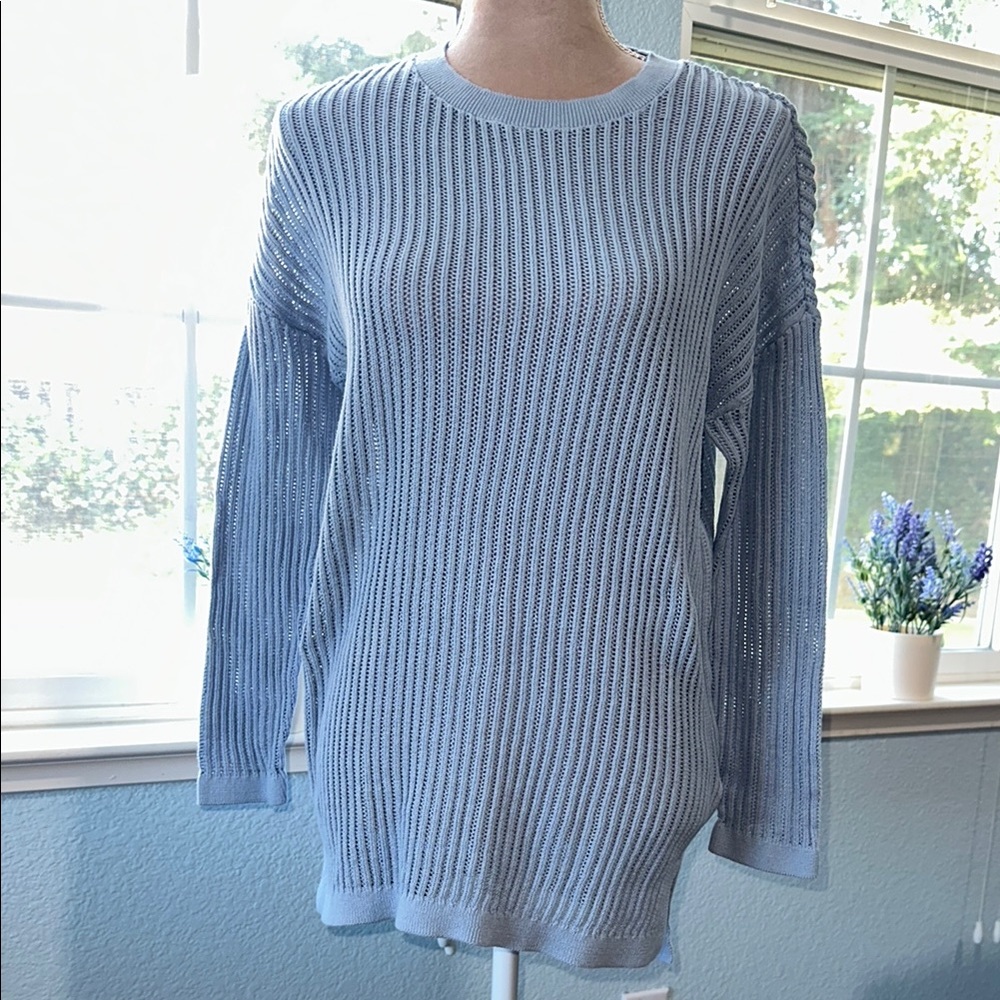 Express Powder Blue Crew Neck Sweater